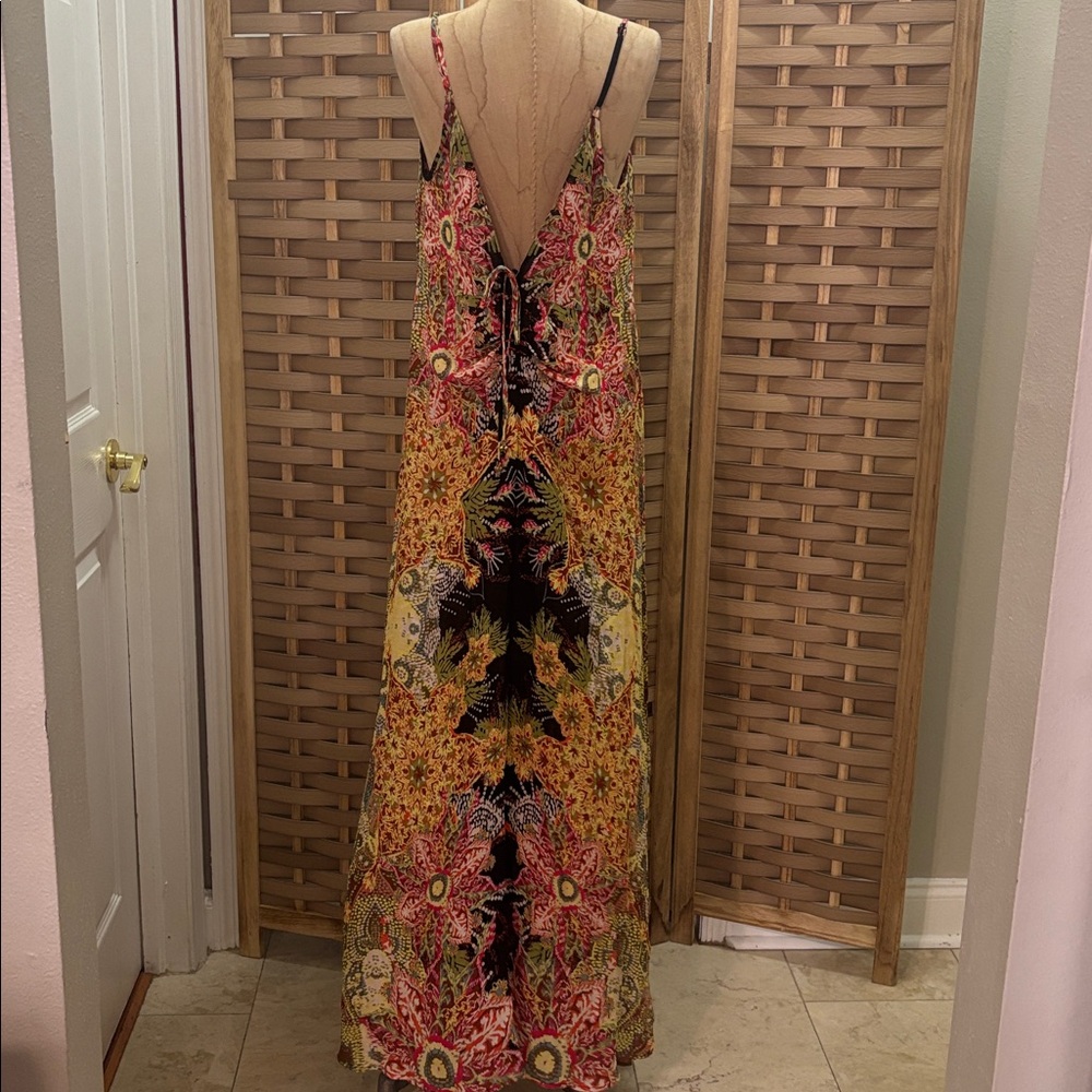 Free People Wildflower Black Multi Print Maxi Slip - Picture 5 of 7